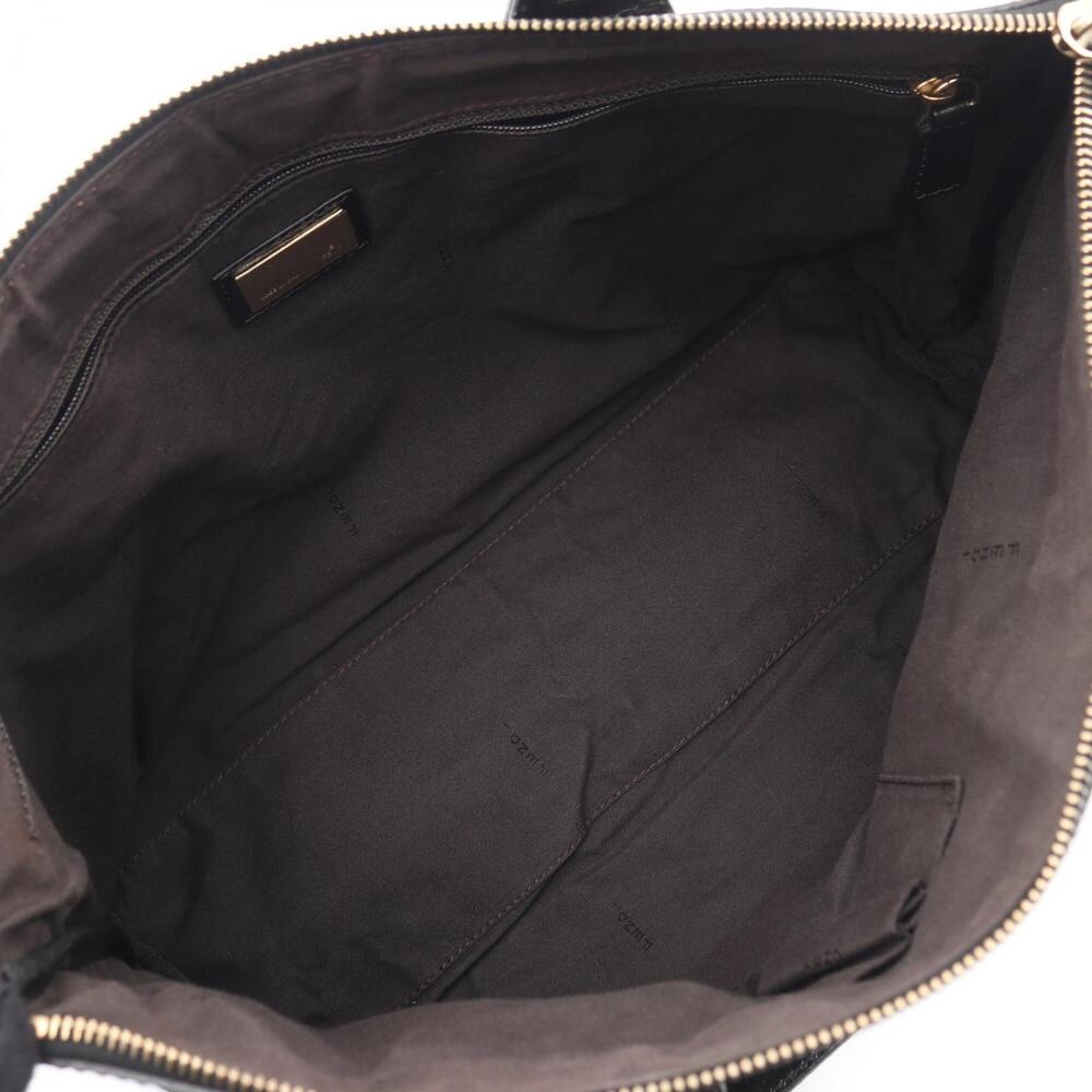 Fendi Zucchino Tote Bag Handbag Canvas Leather Women's Black - Picture 3 of 9